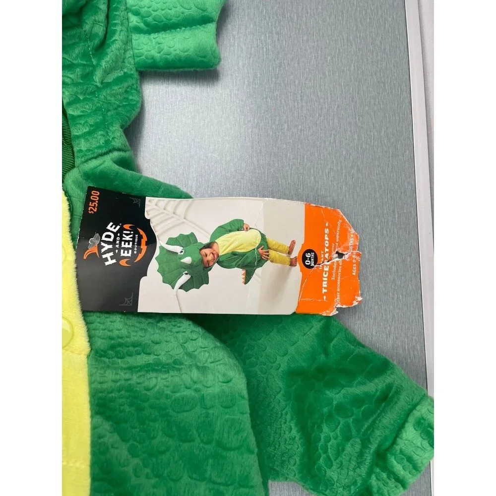 HYDE AND EEK! INFANT TRICERATOPS COSTUME PULLOVER SIZEV 0-6 M